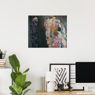 Dood en leven door Gustav Klimt Art Nouveau Poster
