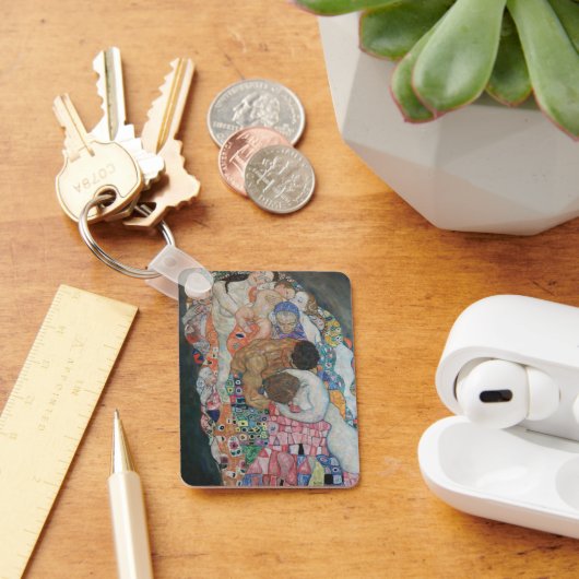 Dood en leven door Gustav Klimt  Art Nouveau Sleutelhanger (Bureau)
