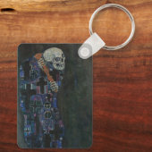 Dood en leven door Gustav Klimt  Art Nouveau Sleutelhanger (Achterkant)
