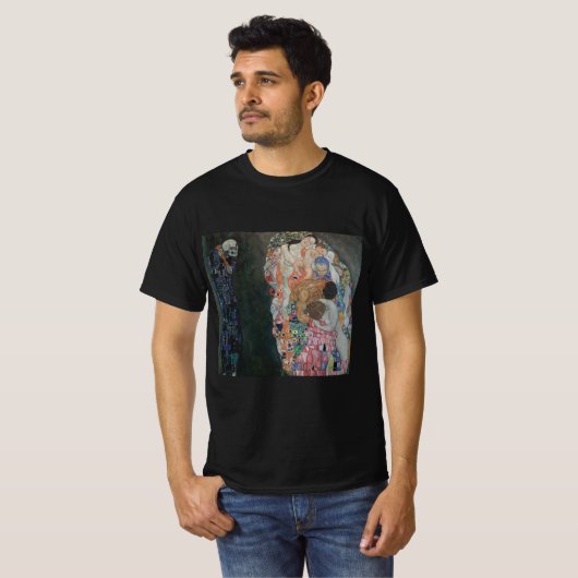 Dood en leven door Gustav Klimt  Art Nouveau T-shirt (Voorkant volledig)