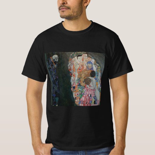 Dood en leven door Gustav Klimt Art Nouveau T-shirt (Voorkant)