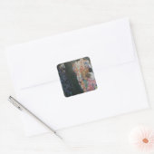 Dood en leven door Gustav Klimt Art Nouveau Vierkante Sticker (Envelop)