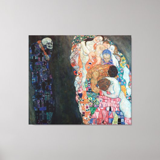 Dood en leven door Gustav Klimt (c 1915) Canvas Afdruk (Voorkant)