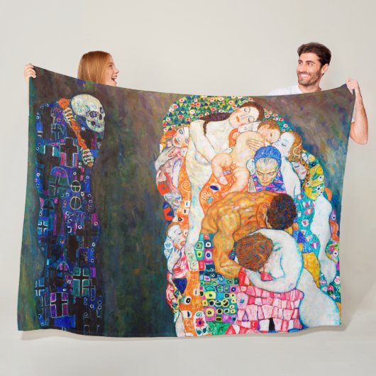 Dood en leven, Gustav Klimt Fleece Deken (In situ)