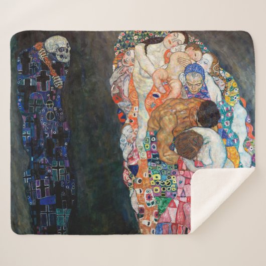 Dood en Leven | Gustav Klimt | Sherpa Deken (Voorkant (horizontaal))