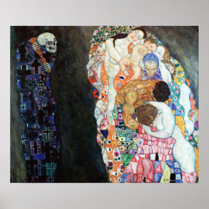 Dood en Leven schilderij door Gustav Klimt (1908) Poster