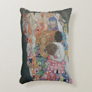 Dood en Leven van Gustav Klimt Vintage Art Nouveau Accent Kussen
