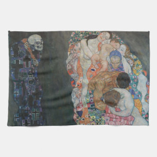 Dood en Leven van Gustav Klimt Vintage Art Nouveau Theedoek
