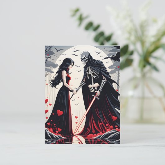 Dood en liefde zijn twee van de krachtigste voor h feestdagenkaart (Staand voorkant)