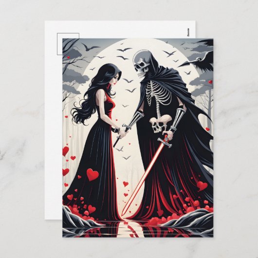 Dood en liefde zijn twee van de krachtigste voor h feestdagenkaart (Voorkant / Achterkant)