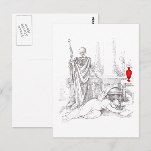 Dood en meisje briefkaart (Voorkant / Achterkant)