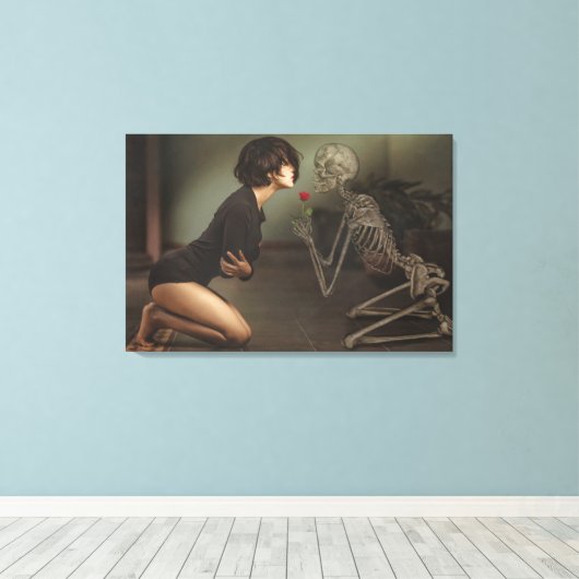 Dood en meisje canvas afdruk (Insitu (Houten vloer))