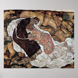 dood en meisje schilderij door Egon Schiele Poster