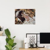 dood en meisje schilderij van Egon Schiele Poster (Thuiskantoor)