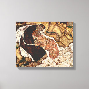 Dood en meisje van Egon Schiele Canvas Afdruk