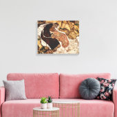 Dood en meisje van Egon Schiele Canvas Afdruk (Insitu (Woonkamer))