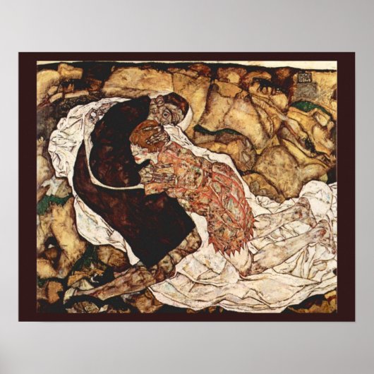 Dood en meisje van Egon Schiele Poster (Voorkant)