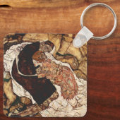 Dood en meisje van Egon Schiele Sleutelhanger (Achterkant)