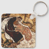 Dood en meisje van Egon Schiele Sleutelhanger (Achterkant)