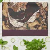 Dood en meisje van Egon Schiele Theedoek (Gevouwen)