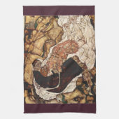 Dood en meisje van Egon Schiele Theedoek (Verticaal)