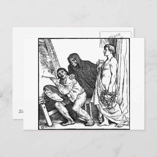 Dood en schilder briefkaart (Voorkant / Achterkant)