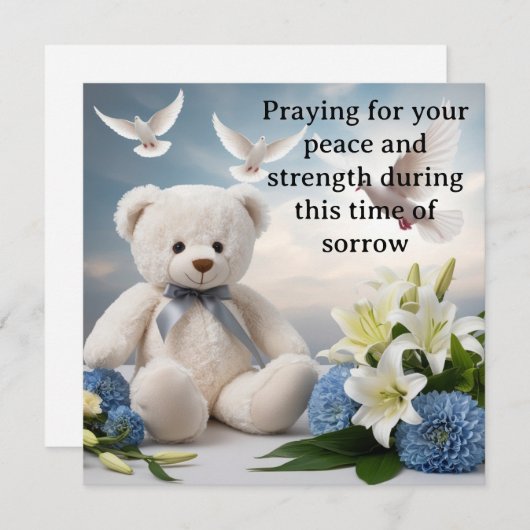 Dood- en sympathiekaart feestdagenkaart (Voorkant / Achterkant)