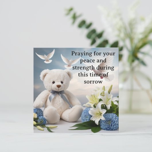 Dood- en sympathiekaart feestdagenkaart (Staand voorkant)