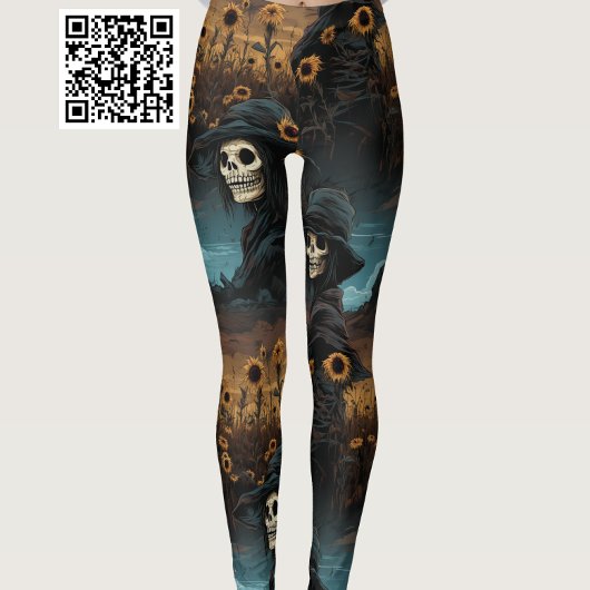 Dood en zonnebloemen leggings
