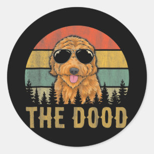 Dood Funny  Goldendole Dog Mam Ronde Sticker