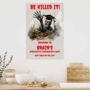Dood-gecateerd Je hebt het voor elkaar Zombie Afst Poster