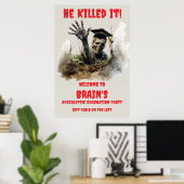 Dood-gecateerd Je hebt het voor elkaar Zombie Afst Poster (Thuiskantoor)