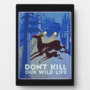 "Dood geen dieren in het wild" Tafelblad Plaque me Fotoplaat