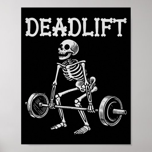 Dood Gewicht Halloween Skelet Gewichtheffen H Poster (Voorkant)
