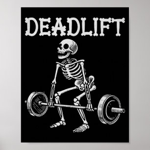 Dood Gewicht Halloween Skelet Gewichtheffen W Poster
