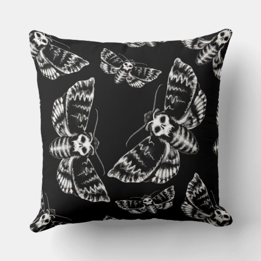 Dood hoofd Hawkmoth Gothic Kussen (Achterkant)