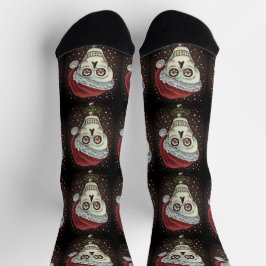 DOOD HOOFD KERSTMAN SKULL, KERSTSKELET HUMOR SOKKEN