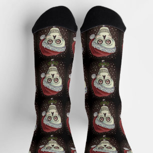 DOOD HOOFD KERSTMAN SKULL, KERSTSKELET HUMOR SOKKEN