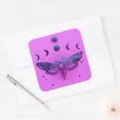 Dood hoofd mot occult vierkante sticker (Envelop)