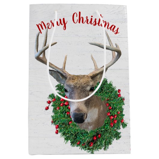 Dood in kerstmis op hout medium cadeauzakje (Voorkant)