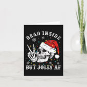 Dood in, maar Jolly AF Skeleton Kerstmis Kaart (Voorkant)
