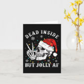 Dood in, maar Jolly AF Skeleton Kerstmis Kaart (Gele Bloem)