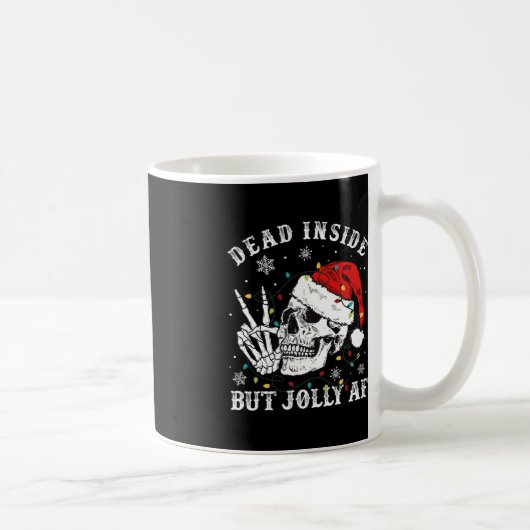 Dood in, maar Jolly AF Skeleton Kerstmis Koffiemok (Rechts)