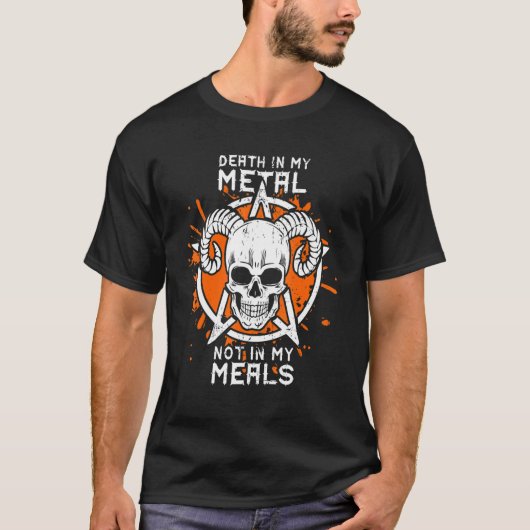 Dood in mijn metaal niet in mijn maaltijden Vegan  T-shirt (Voorkant)