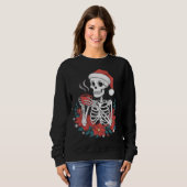 Dood in skeleton kerstmis trui (Voorkant volledig)