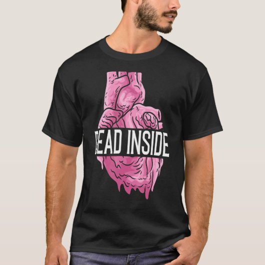 Dood Inside Anatomische Menselijk Hart Emo Gebroke T-shirt (Voorkant)