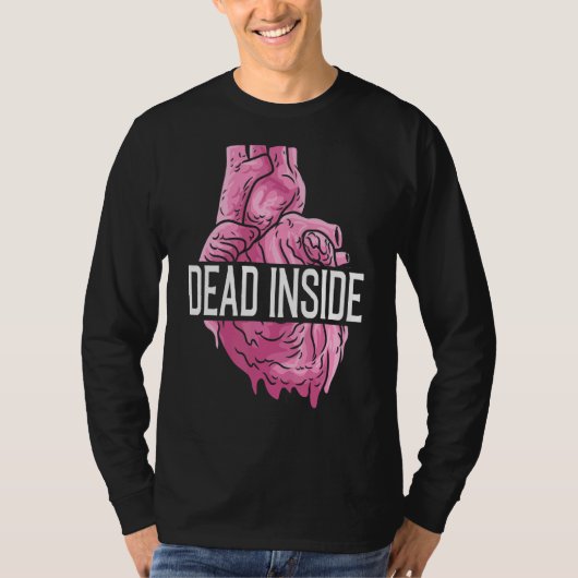 Dood Inside Anatomische Menselijk Hart Emo Gebroke T-shirt (Voorkant)