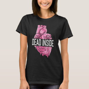 Dood Inside Anatomische Menselijk Hart Emo Gebroke T-shirt