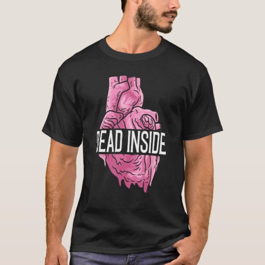 Dood Inside Anatomische Menselijk Hart Emo Gebroke T-shirt (Voorkant)