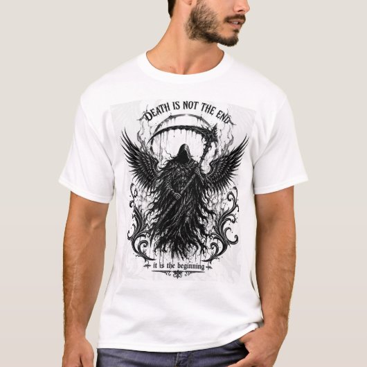 Dood is niet het einde Gothische Grim Reaper T-shirt (Voorkant)